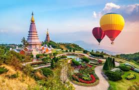 colorful hot balloons in the heart of Chiang Mai