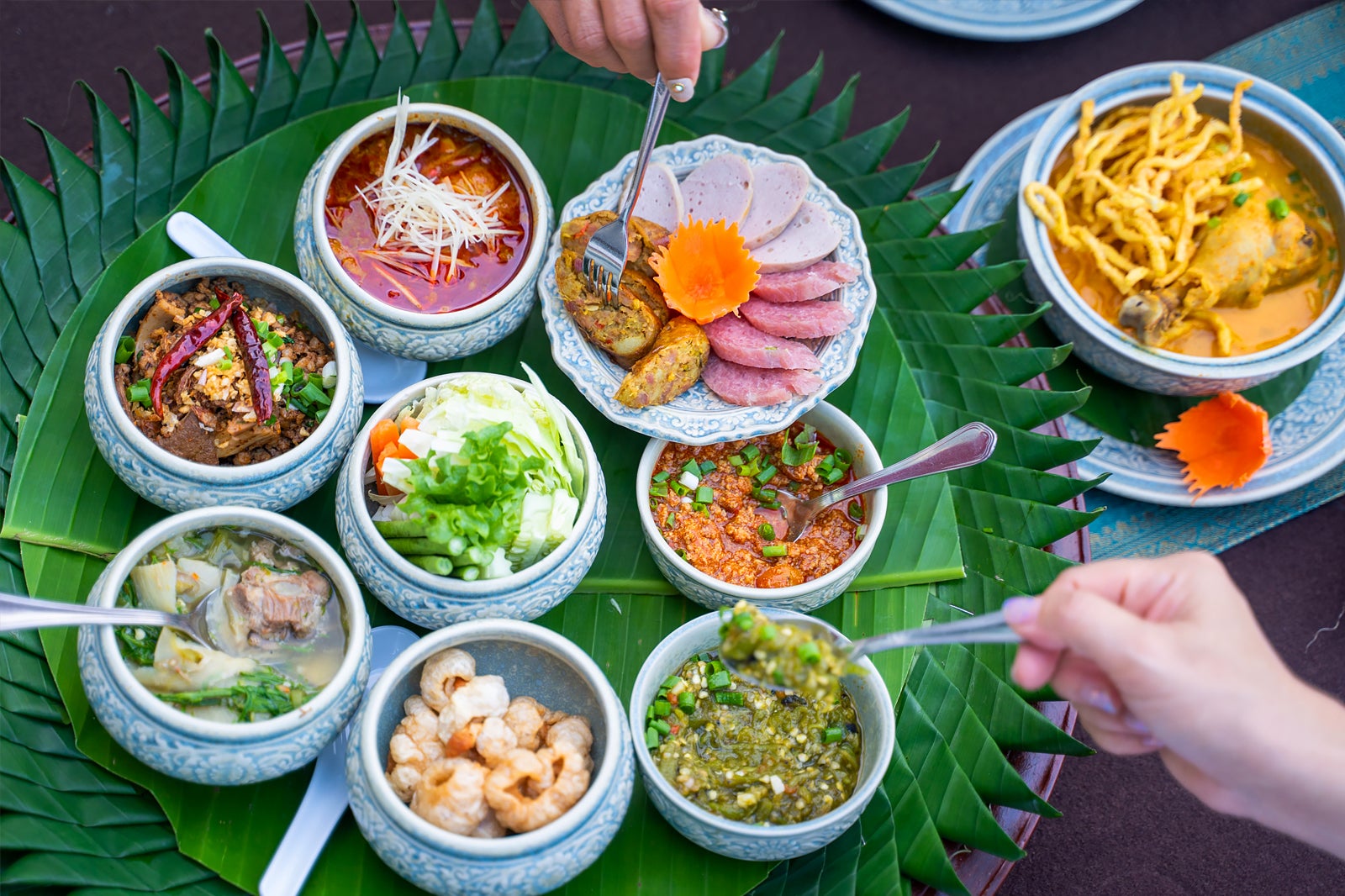 several delicious dishes from Chiang Mai